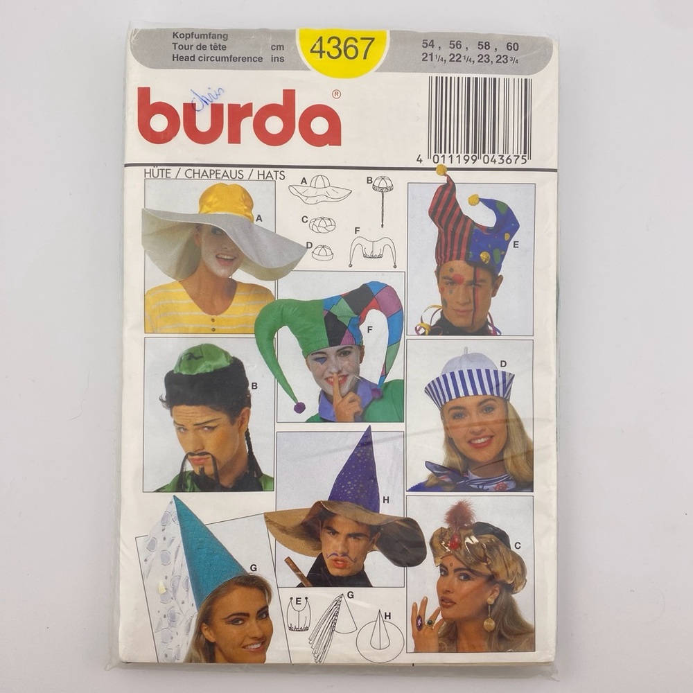 🪡 Burda Costume Hats Sewing Pattern 4367